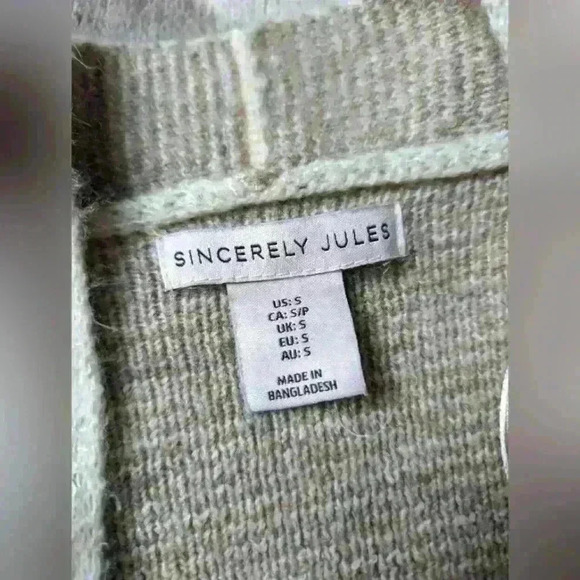 Neutral Colorblock Open Boho Cardigan - Picture 4 of 5